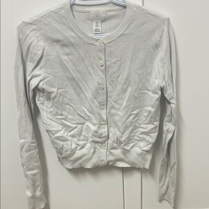 H&M Cream Button-Up Cardigan